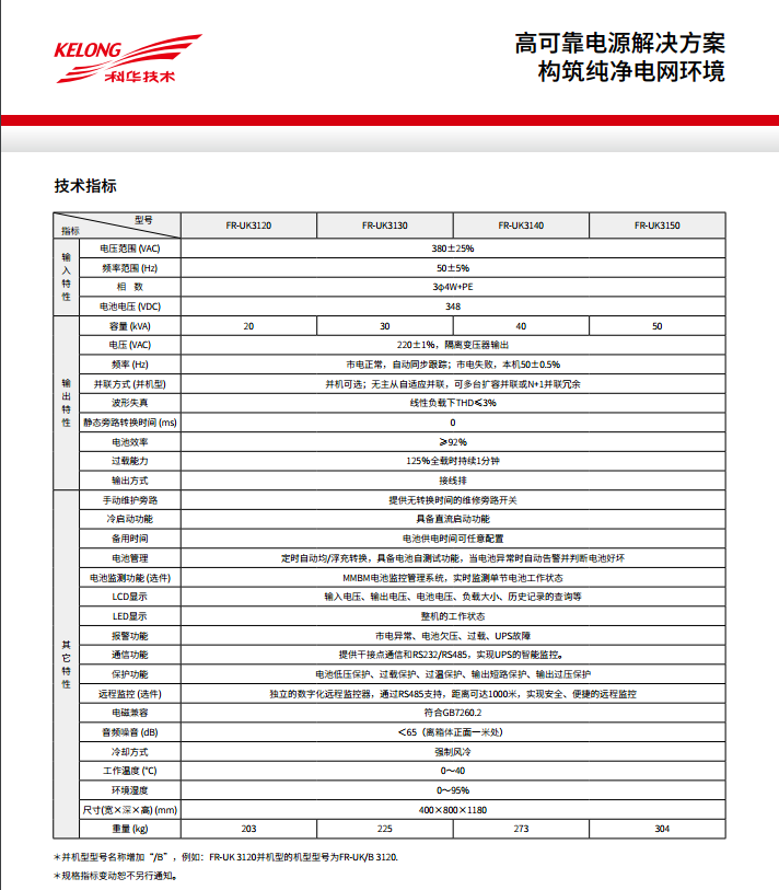 科华FR 三进单出20K-50kVA(图3)